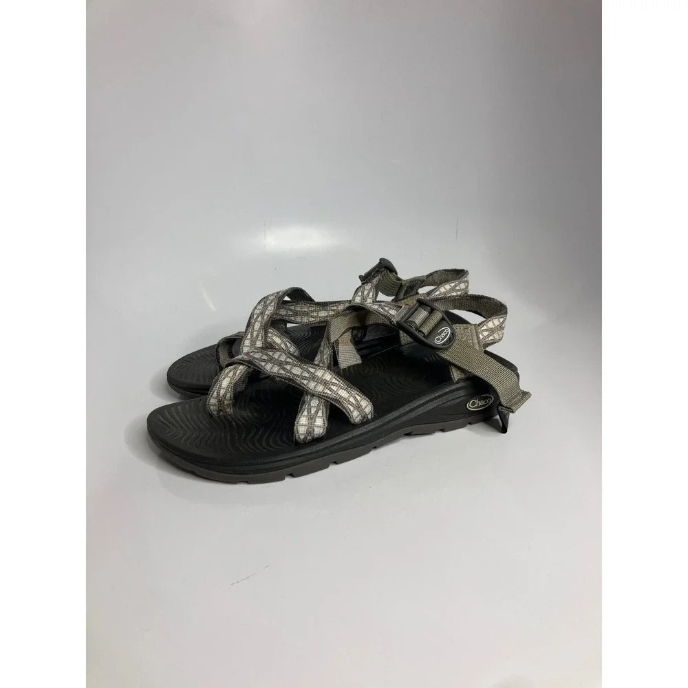 Chaco Z/Cloud 2 Sandals Women 9 Gray Excellent Strappy Athletic Toe Loop Sandals